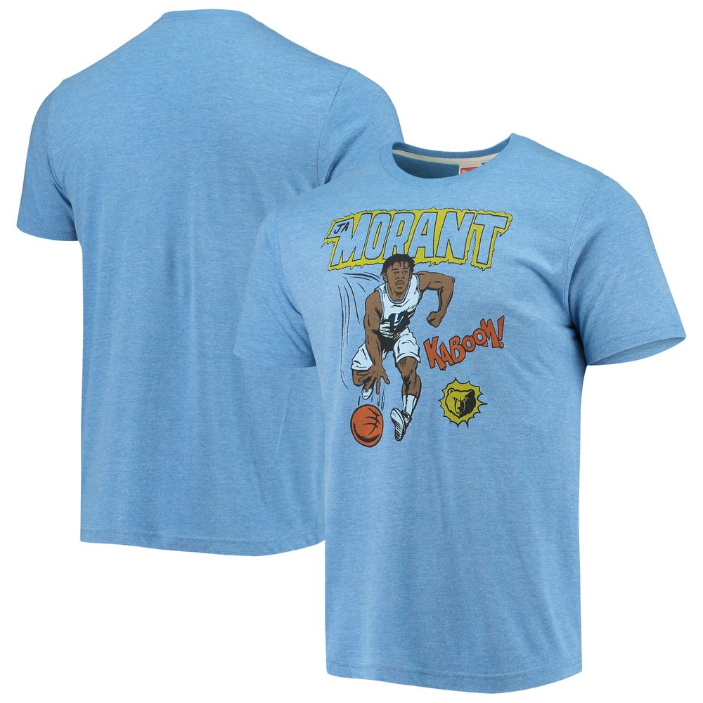 Men's Homage Ja Morant Light Blue Memphis Grizzlies Comic Book Player Tri-Blend T-Shirt