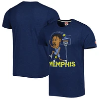 Men's Homage Ja Morant Navy Memphis Grizzlies Caricature Tri-Blend T-Shirt