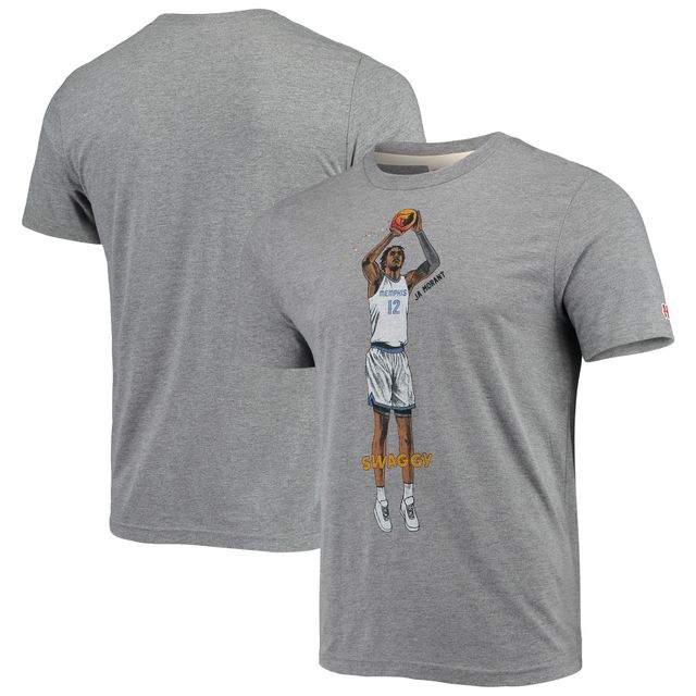 T-shirt à trois mélanges graphiques pour hommes Ja Morant Grey Memphis Grizzlies Player