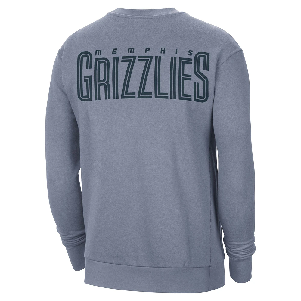 Men's Jordan Brand Blue Memphis Grizzlies Courtside Statement Edition Heavyweight Pullover Sweatshirt