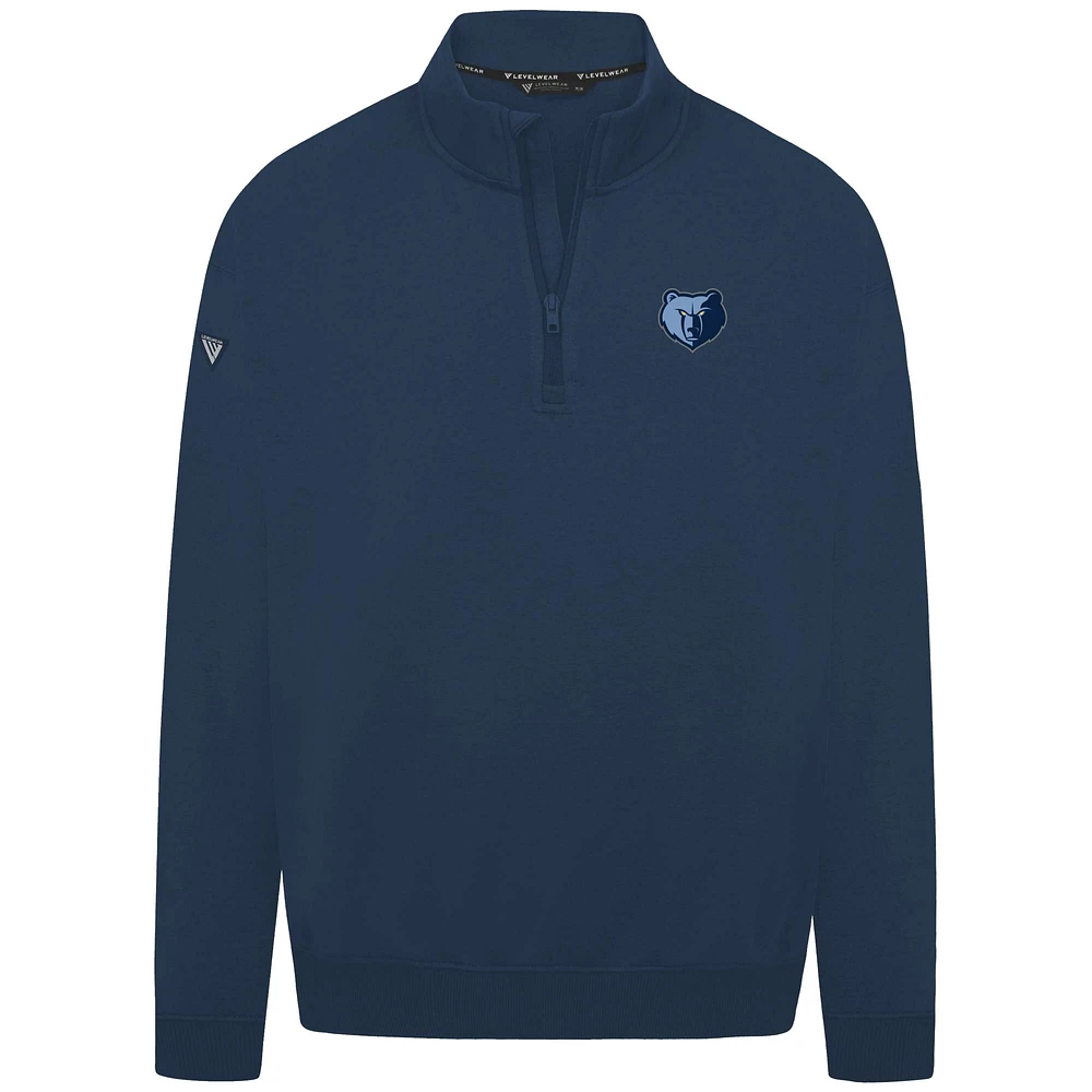 Men's Levelwear Navy Memphis Grizzlies Murray Quarter-Zip Pullover