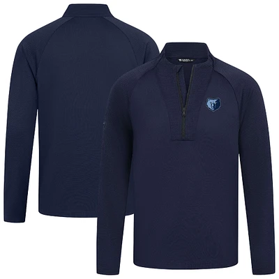 Men's Levelwear Navy Memphis Grizzlies Volley Quarter-Zip Top