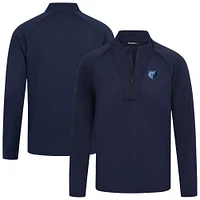 Men's Levelwear Navy Memphis Grizzlies Volley Quarter-Zip Top