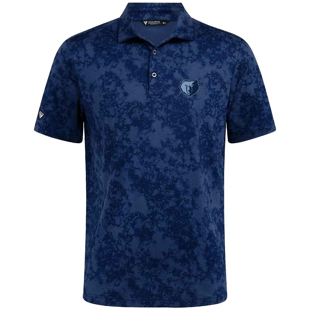 Men's Levelwear Navy Memphis Grizzlies Whisper Polo