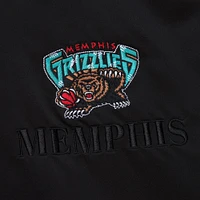 Men's Mitchell & Ness Black Memphis Grizzlies Hardwood Classics Team OG 3.0 Lightweight Satin Full-Snap Jacket