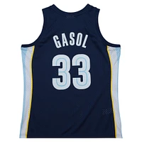 Men's Mitchell & Ness Marc Gasol Navy Memphis Grizzlies  2008/09 Hardwood Classics Swingman Throwback Jersey