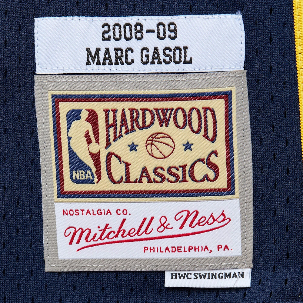 Men's Mitchell & Ness Marc Gasol Navy Memphis Grizzlies  2008/09 Hardwood Classics Swingman Throwback Jersey