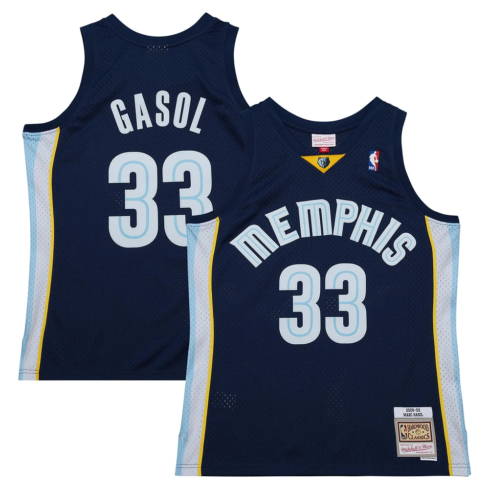 Men's Mitchell & Ness Marc Gasol Navy Memphis Grizzlies  2008/09 Hardwood Classics Swingman Throwback Jersey