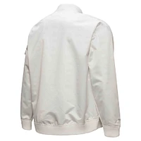 Men's Mitchell & Ness White Memphis Grizzlies Hardwood Classics Nights Team Leader Satin Full-Zip Jacket