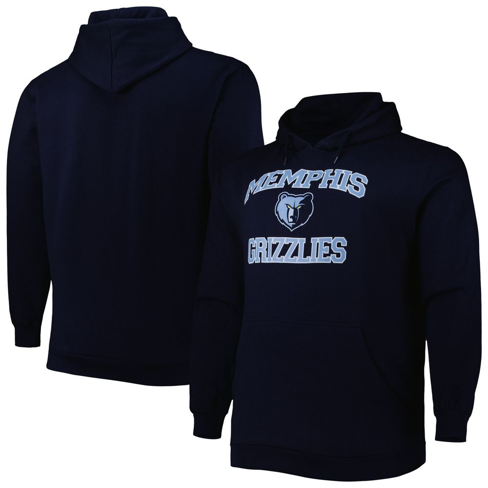 Men's Navy Memphis Grizzlies Big & Tall Heart Soul Pullover Hoodie