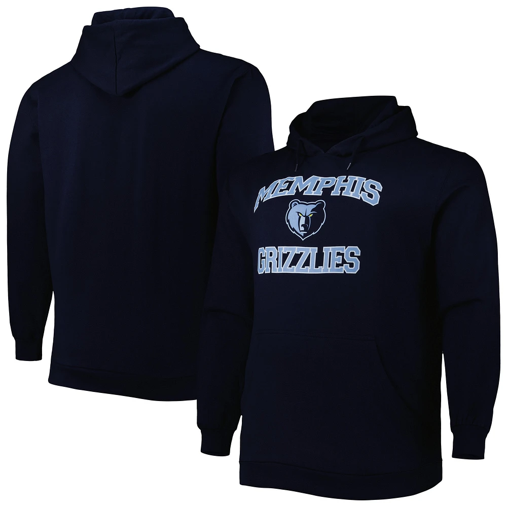 Sweat à capuche pour homme bleu marine Memphis Grizzlies Big & Tall Heart Soul