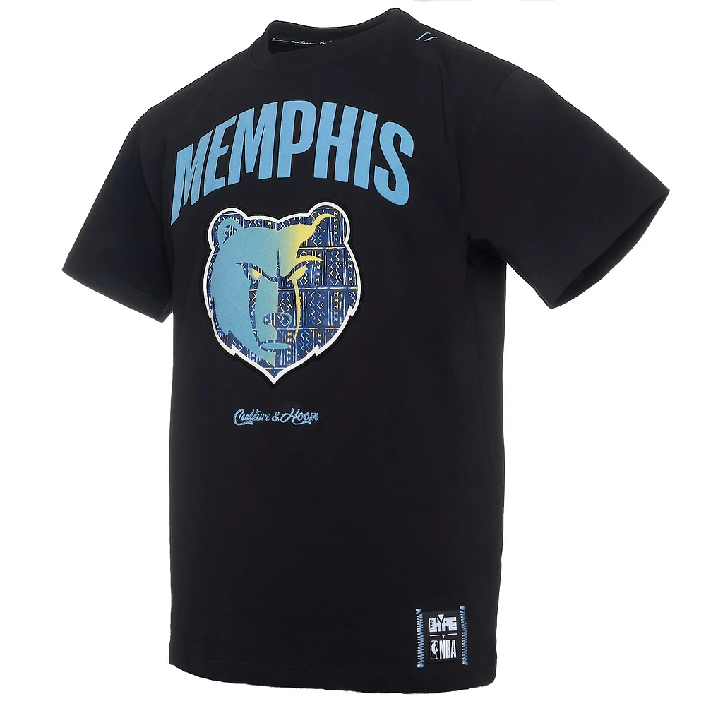 T-shirt noir de qualité supérieure pour homme NBA x Two Hype Memphis Grizzlies Collection Culture & Hoops