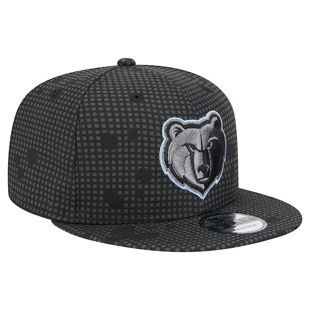 Men's New Era Black Memphis Grizzlies Midnight Ink Pop Outline 9FIFTY Snapback Hat