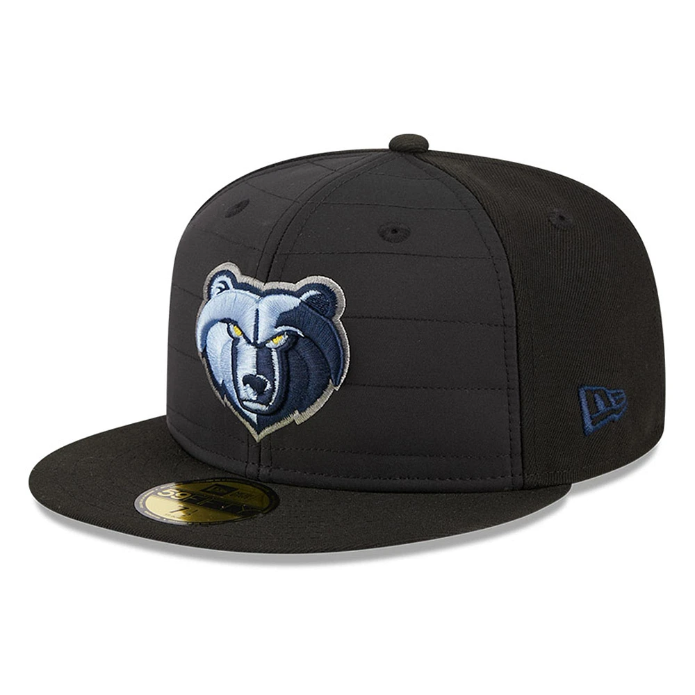 Men's New Era Black Memphis Grizzlies Quilted 59FIFTY Fitted Hat