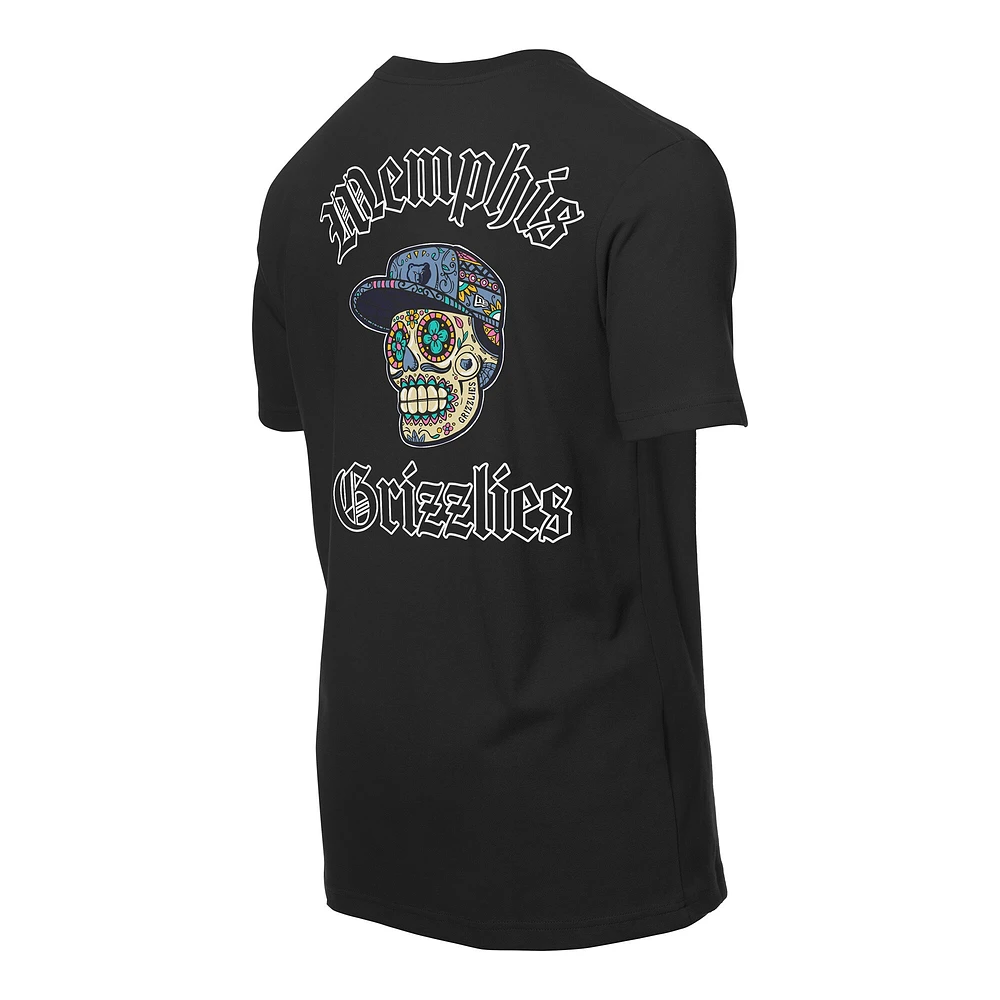 Men's New Era Black Memphis Grizzlies Sugar Skulls T-Shirt