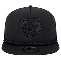 Men's New Era Black Memphis Grizzlies Tone Foam Meshback Golfer Snapback Hat