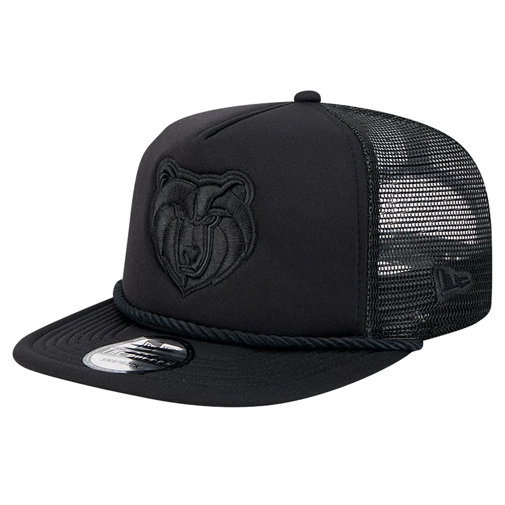 Men's New Era Black Memphis Grizzlies Tone Foam Meshback Golfer Snapback Hat