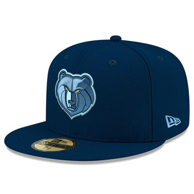 Men's New Era Blue Memphis Grizzlies Logo Official Team Color 59FIFTY Fitted Hat