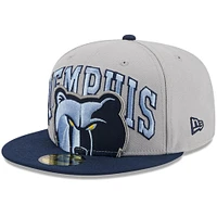 Men's New Era Gray/Navy Memphis Grizzlies Tip-Off Two-Tone 59FIFTY Fitted Hat