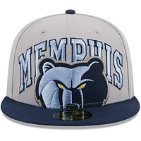 Men's New Era Gray/Navy Memphis Grizzlies Tip-Off Two-Tone 59FIFTY Fitted Hat