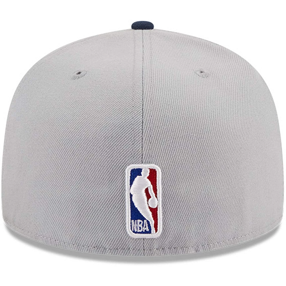 Men's New Era Gray/Navy Memphis Grizzlies Tip-Off Two-Tone 59FIFTY Fitted Hat