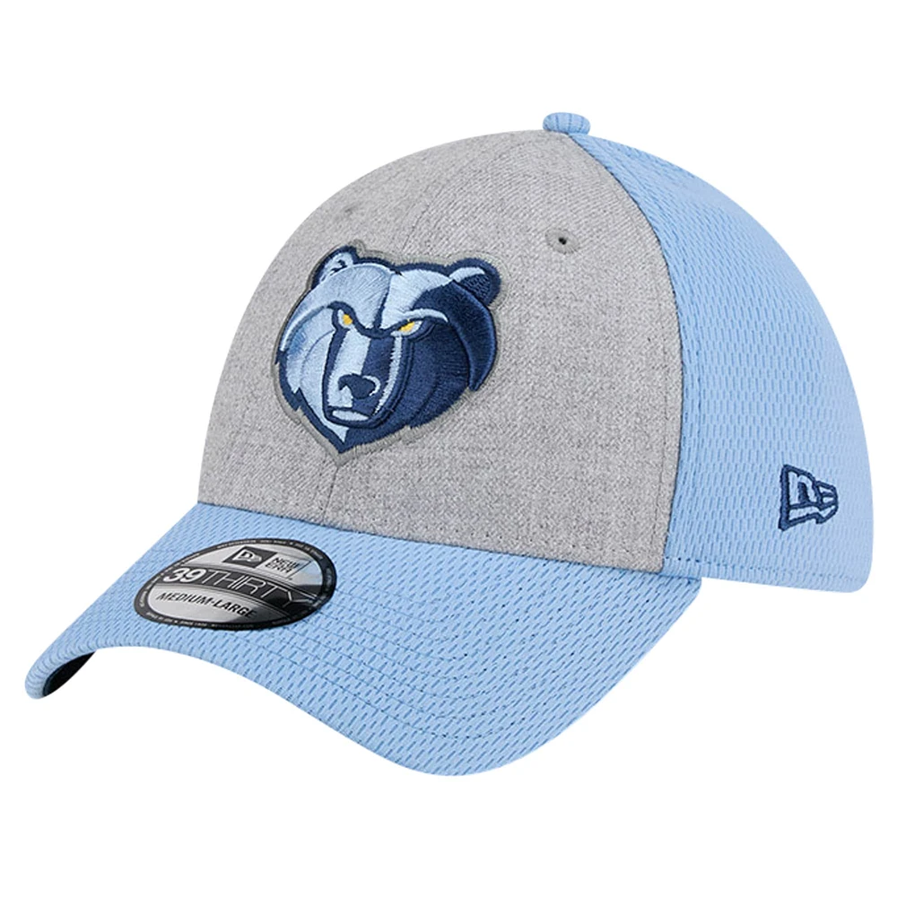 Casquette flex bicolore 39THIRTY New Era pour hommes, gris chiné/bleu clair, Memphis Grizzlies