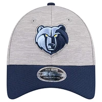 Men's New Era Heather Gray/Navy Memphis Grizzlies Active Digi-Tech Two-Tone 9FORTY Adjustable Hat