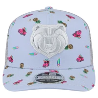 Casquette extensible à boutons-pression New Era bleu clair/gris Memphis Grizzlies Adventure Aloha Pattern 9SEVENTY pour homme