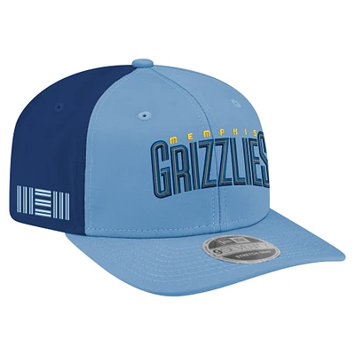 Casquette extensible à boutons-pression 9SEVENTY bleu clair Memphis Grizzlies Statement Edition Jersey Hook de New Era pour homme