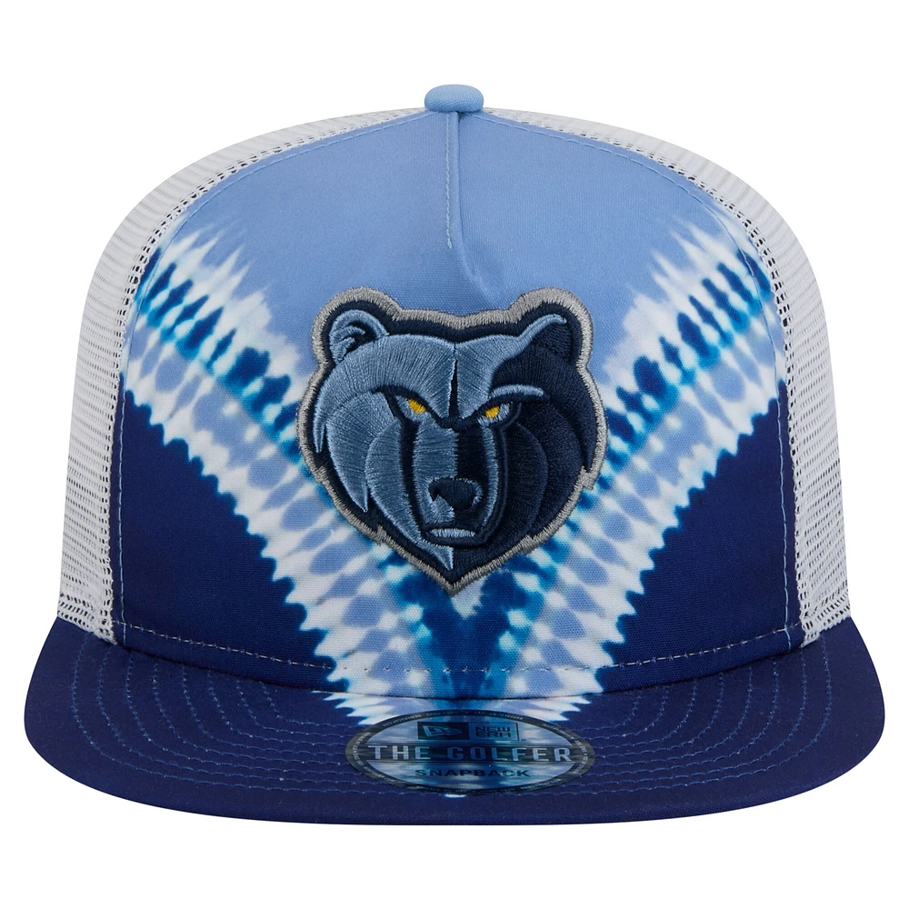 Casquette snapback Memphis Grizzlies Throwback Dye pour homme New Era bleu marine/bleu clair