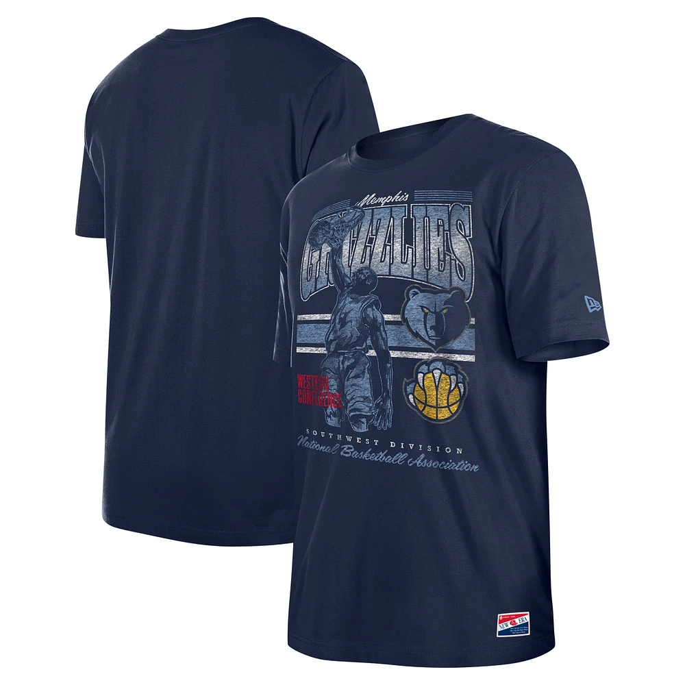 T-shirt surdimensionné délavé aux enzymes Memphis Grizzlies bleu marine New Era pour homme