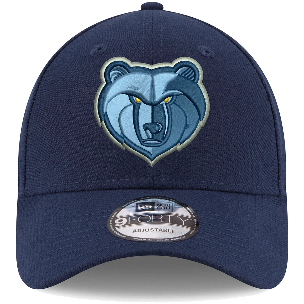 Casquette réglable New Era Memphis Grizzlies Official Team Colour The League 9FORTY bleu marine pour homme