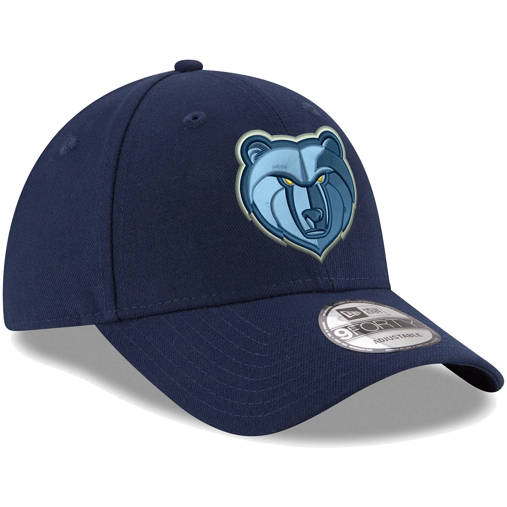 Casquette réglable New Era Memphis Grizzlies Official Team Colour The League 9FORTY bleu marine pour homme
