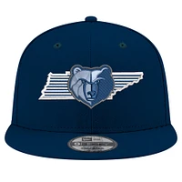 Men's New Era Navy Memphis Grizzlies State Pride 9FIFTY Snapback Hat