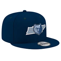 Men's New Era Navy Memphis Grizzlies State Pride 9FIFTY Snapback Hat