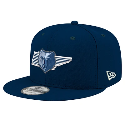 Men's New Era Navy Memphis Grizzlies State Pride 9FIFTY Snapback Hat