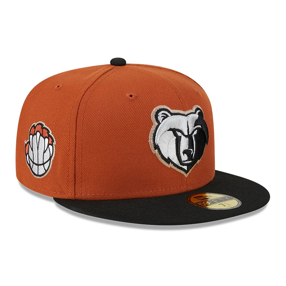 Men's New Era Rust/Black Memphis Grizzlies Two-Tone 59FIFTY Fitted Hat