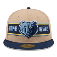 Casquette ajustée New Era pour hommes, beige/bleu marine, Memphis Grizzlies 2024 NBA Draft 59FIFTY