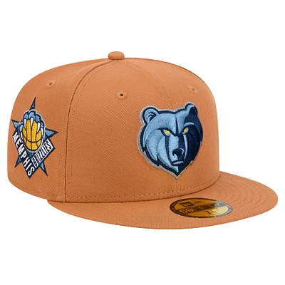 Men's New Era Tan Memphis Grizzlies Color Pack 59FIFTY Fitted Hat