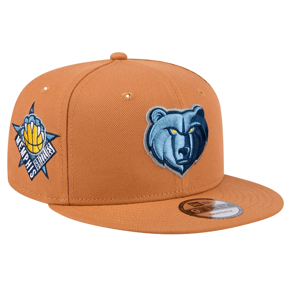 Men's New Era Tan Memphis Grizzlies Color Pack 9FIFTY Snapback Hat