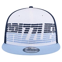 Men's New Era White/Light Blue Memphis Grizzlies Throwback Gradient Tech Font 9FIFTY Snapback Hat