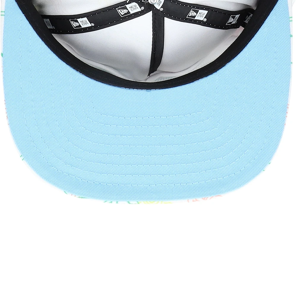 Casquette réglable de golfeur New Era Memphis Grizzlies Palm Trees and Waves pour hommes, blanche