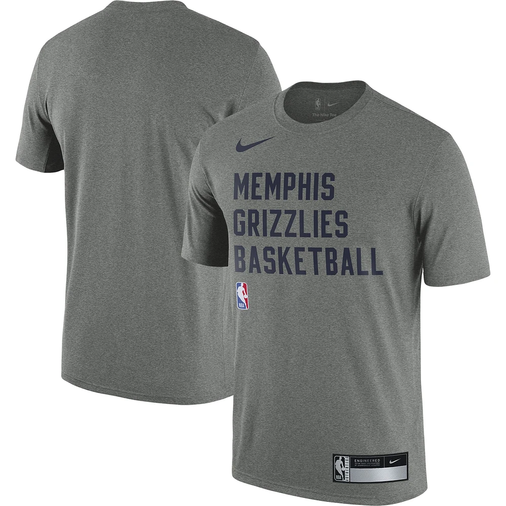 Men's Nike Heather Gray Memphis Grizzlies 2023/24 Sideline Legend Performance Practice T-Shirt