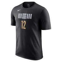 T-shirt avec nom et numéro Nike Ja Morant pour homme noir Memphis Grizzlies 2023/24 City Edition