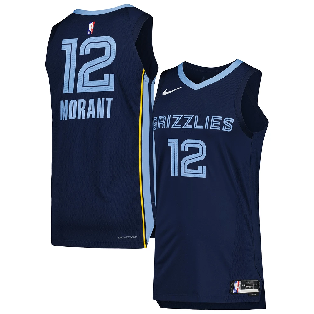 Maillot Nike Ja Morant marine Memphis Grizzlies authentique pour homme - Édition Icon