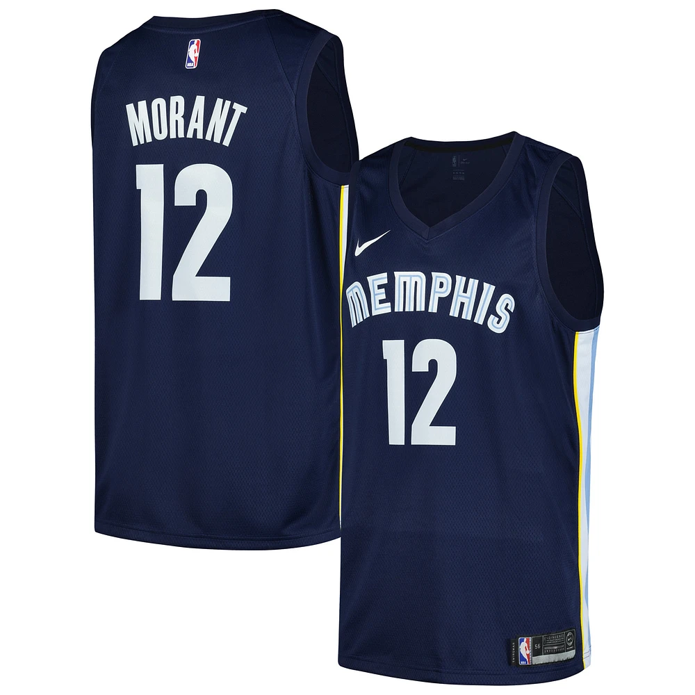 Maillot Nike Ja Morant Navy Memphis Grizzlies Swingman pour homme - Édition Icon