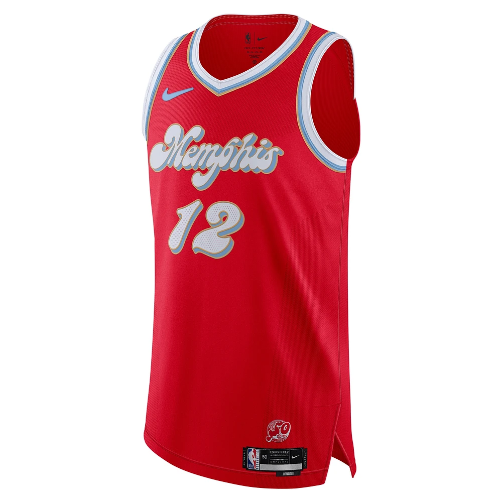 Maillot de joueur authentique Nike Ja Morant pour homme Memphis Grizzlies 2024/25 rouge - Édition City