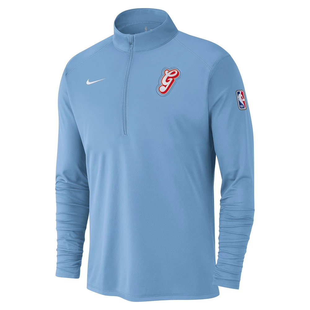 Men's Nike Light Blue Memphis Grizzlies 2024/25 City Edition Authentic Coaches Performance Half-Zip Top