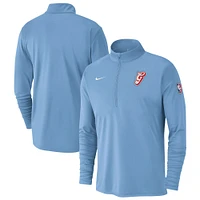 Haut Nike bleu clair Memphis Grizzlies 2024/25 City Edition Authentic Coaches Performance à demi-zip pour homme