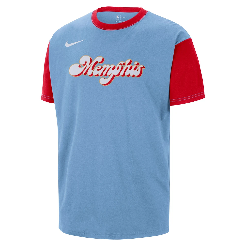 Men's Nike Light Blue Memphis Grizzlies 2024/25 City Edition Courtside Color Block T-Shirt